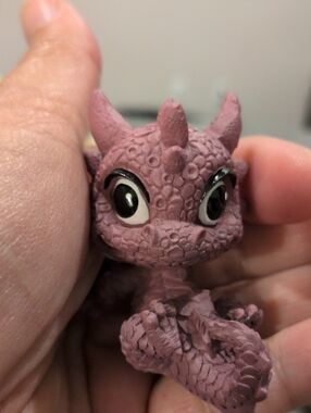 Handcrafted Purple‎ Dragon Ceramic Figurine